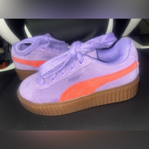 Puma X Fenty Big Kids Creeper Phatty Jr Athletic Sneakers Purple Leather Size 1C - Picture 3 of 8